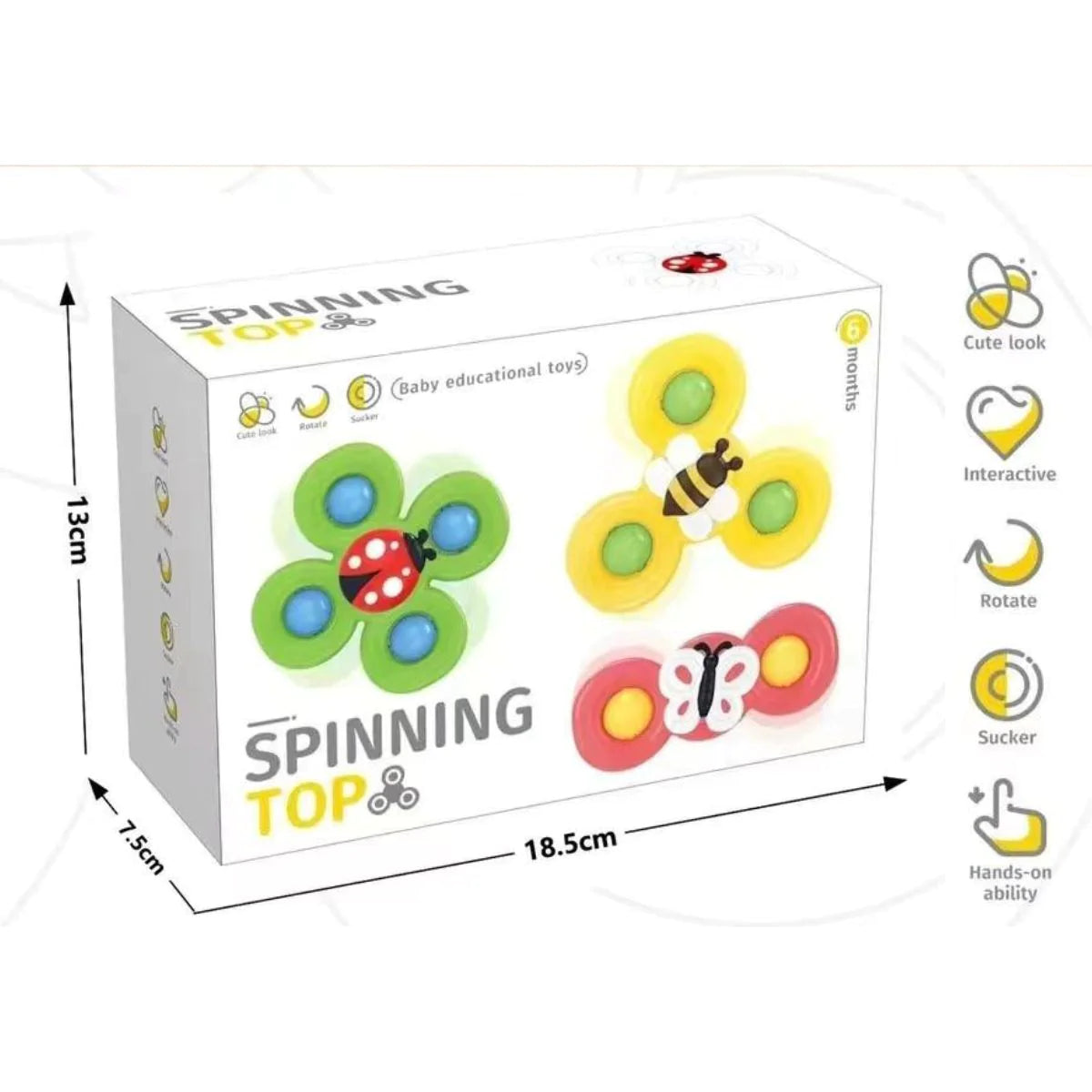 Juguetes Giratorios Pack X3 Spinner Con Ventosas Para Bebés - Saranh Store