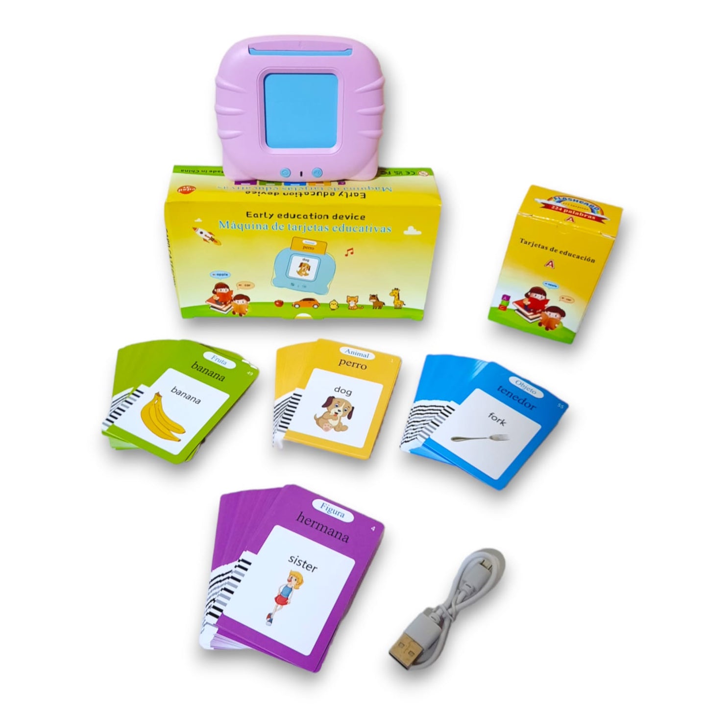 Juguetes Aprendizaje Español Tarjetas Niños 224 Palabras - Saranh Store