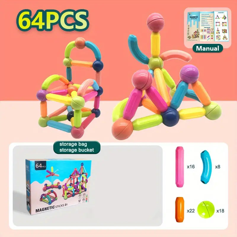 Juego de Varillas y esferas Magnéticas