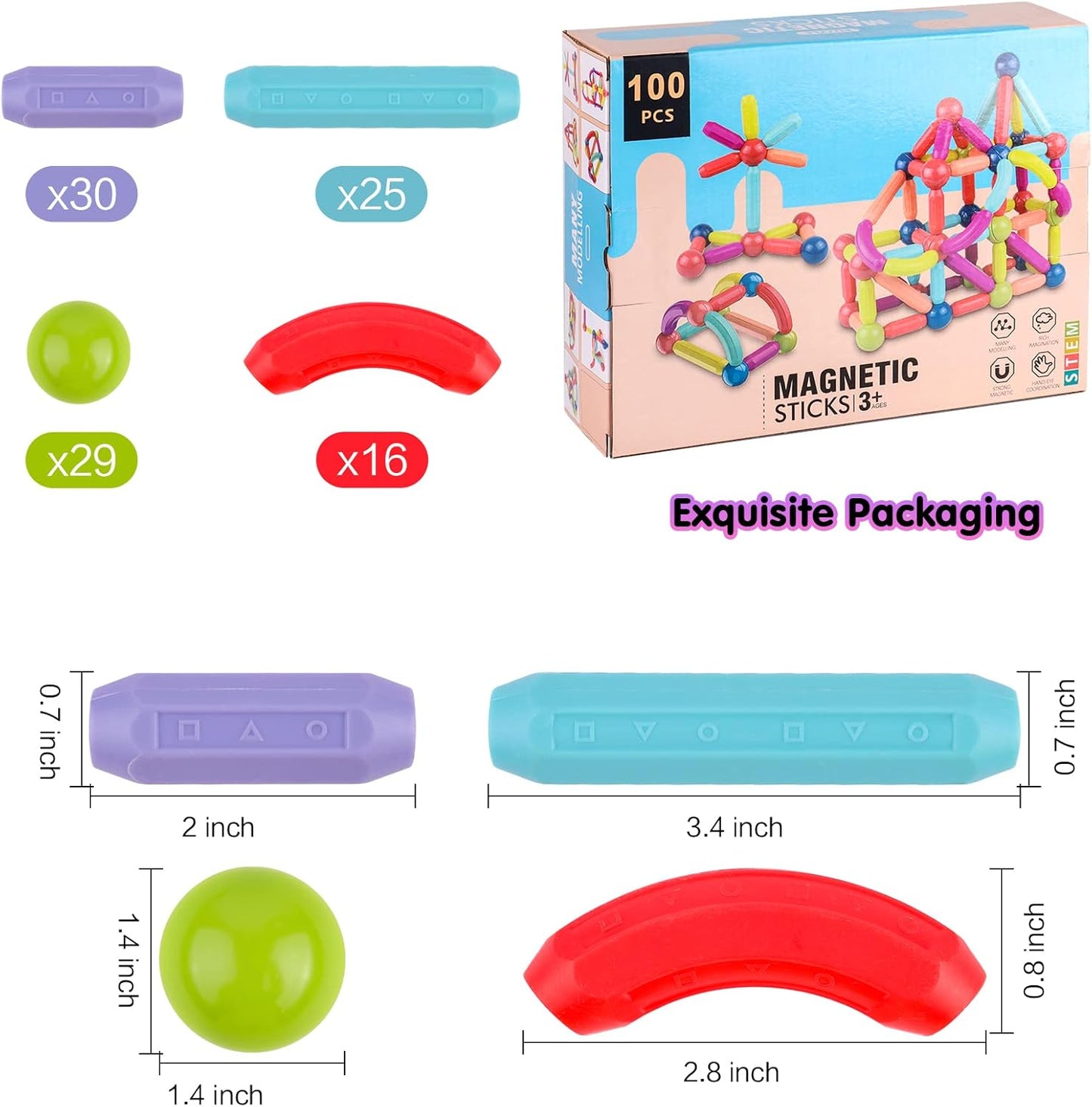 Juego de Varillas y esferas Magnéticas