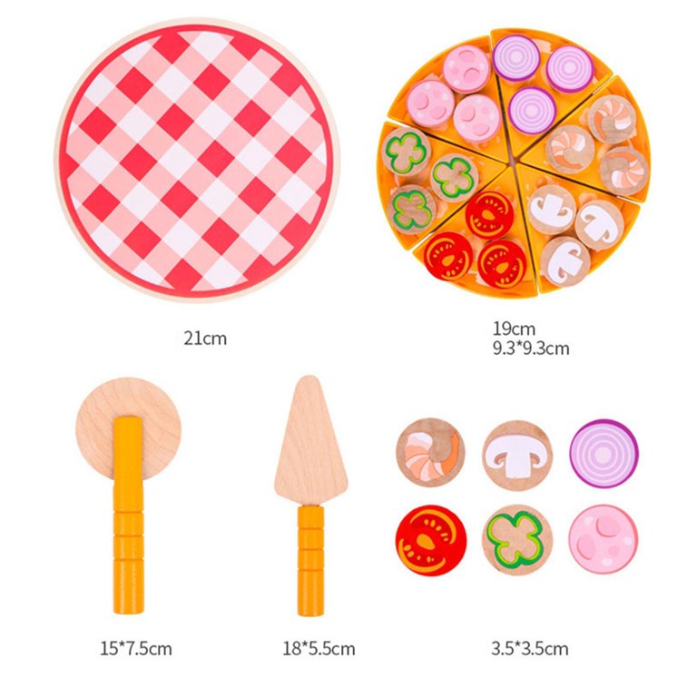 Juego Didáctico De Pizza De 27 Piezas De Madera Para Niños - Saranh Store