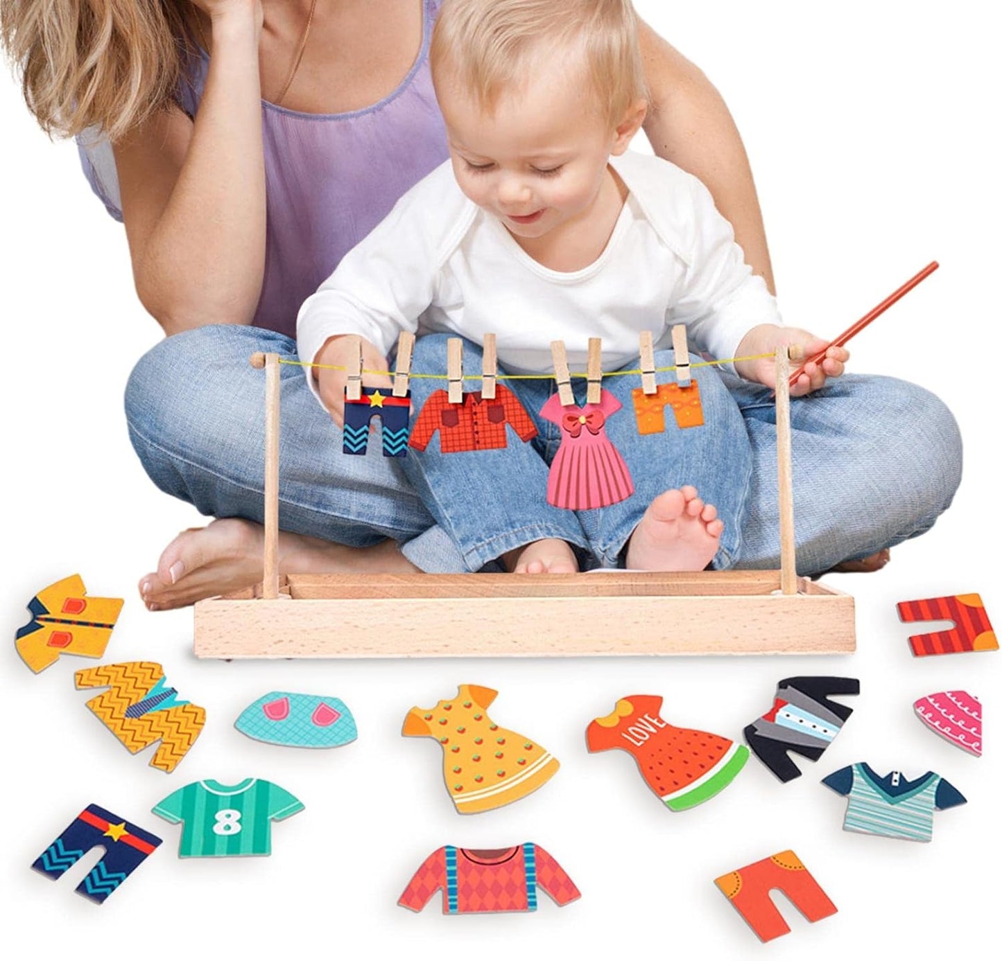 Juego de Simulación Ropa Colgante y Vestir Puzzle