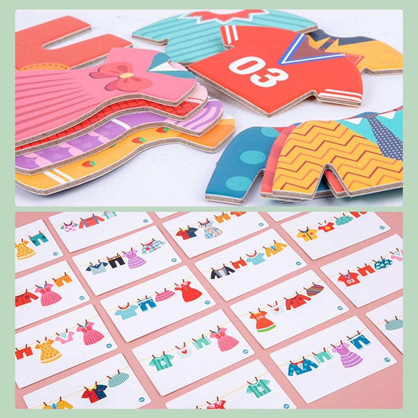 Juego de Simulación Ropa Colgante y Vestir Puzzle