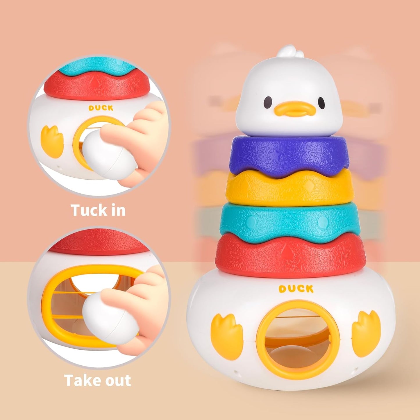 Patito De Apilar Con Huevos De Encaje Montessori Didáctico - Saranh Store