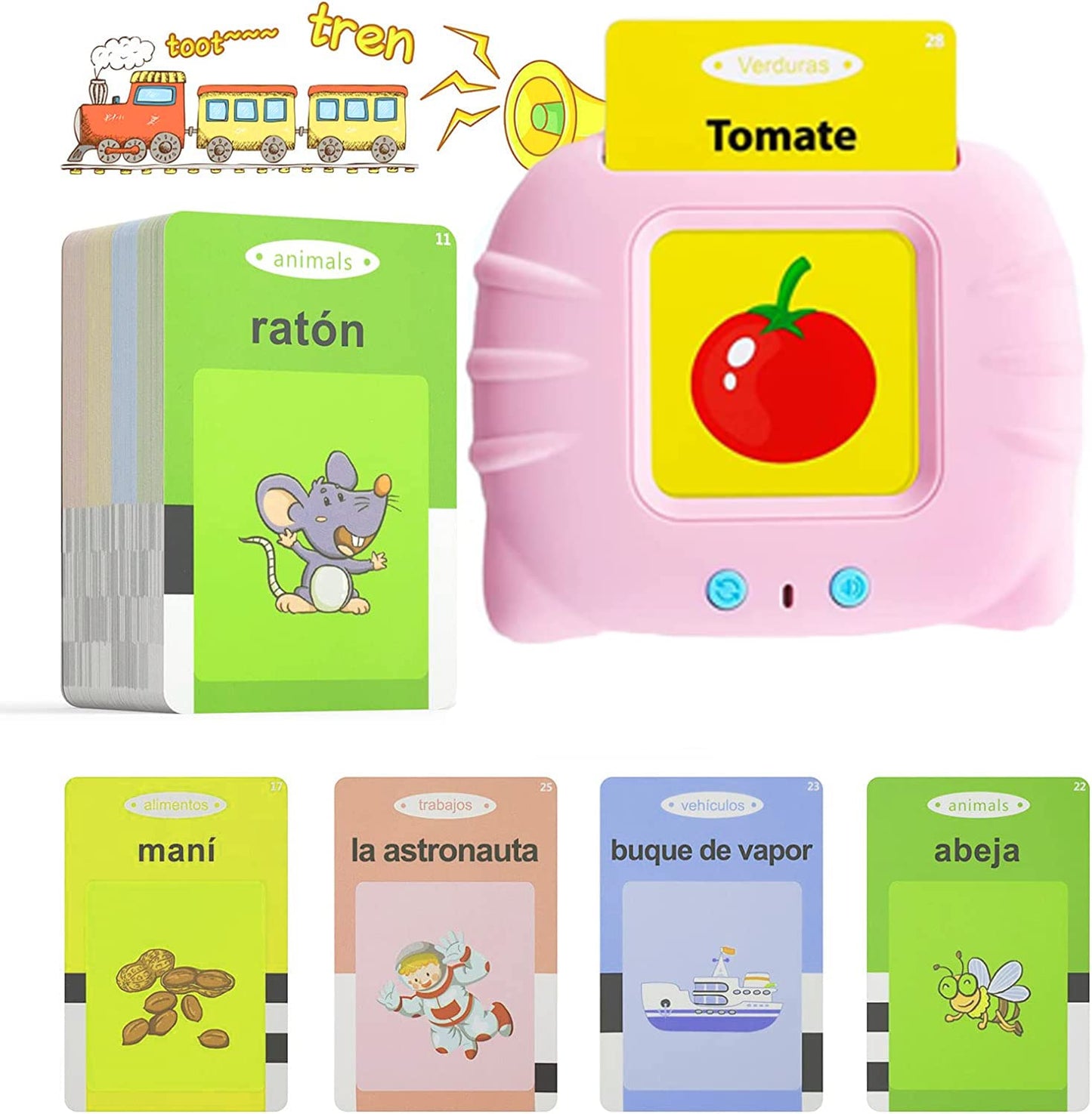 Juguetes Aprendizaje Español Tarjetas Niños 224 Palabras - Saranh Store