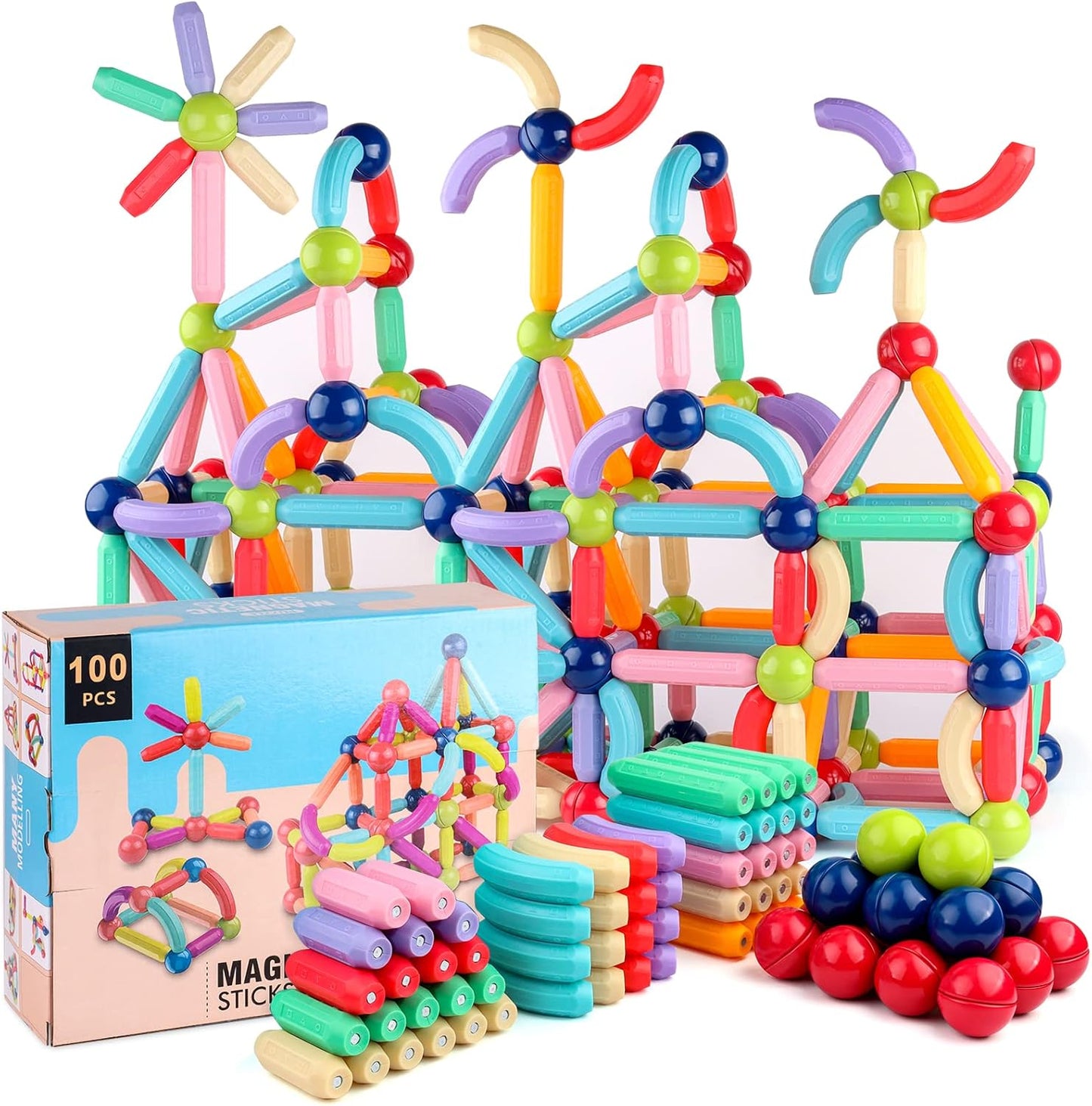 Juego de Varillas y esferas Magnéticas