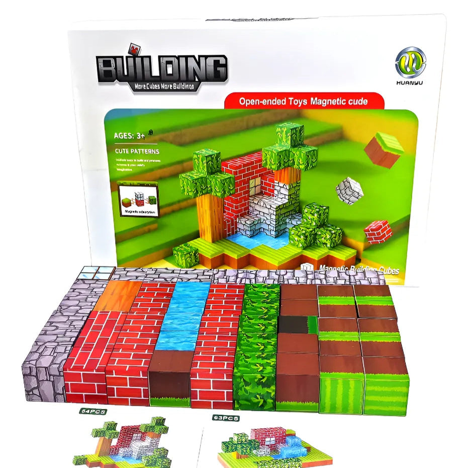🧲 Bloques Magnéticos 👾Minecraft ⛏🧱 54 Pcs 💎 – Saranh Store