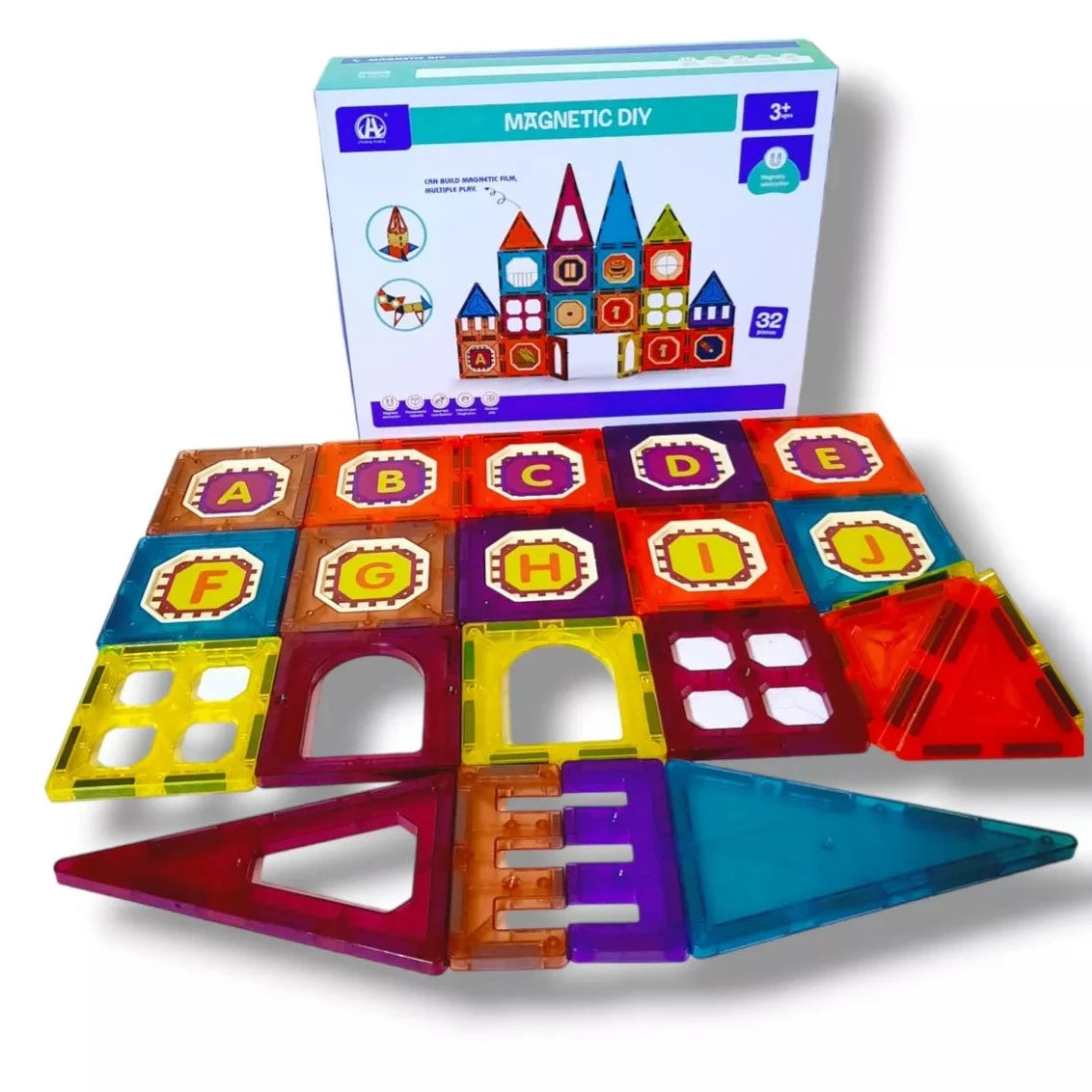 Juego de Bloques Magneticos 32 PCS Juguete Didactico de Construccion para Ninos y Ninas Saranh Store