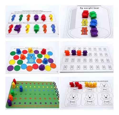 Juego Ositos Arcoiris Montessori Didáctico Para Niños - Saranh Store