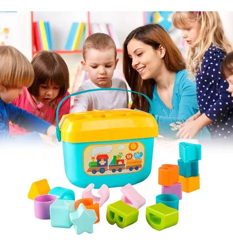 Cubo Primeros Bloques Bebé Juego Didáctico Montessori Encaje - Saranh Store