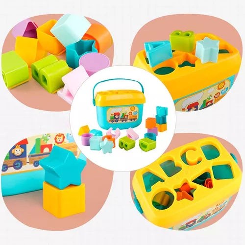 Cubo Primeros Bloques Bebé Juego Didáctico Montessori Encaje - Saranh Store