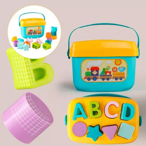 Cubo Primeros Bloques Bebé Juego Didáctico Montessori Encaje - Saranh Store