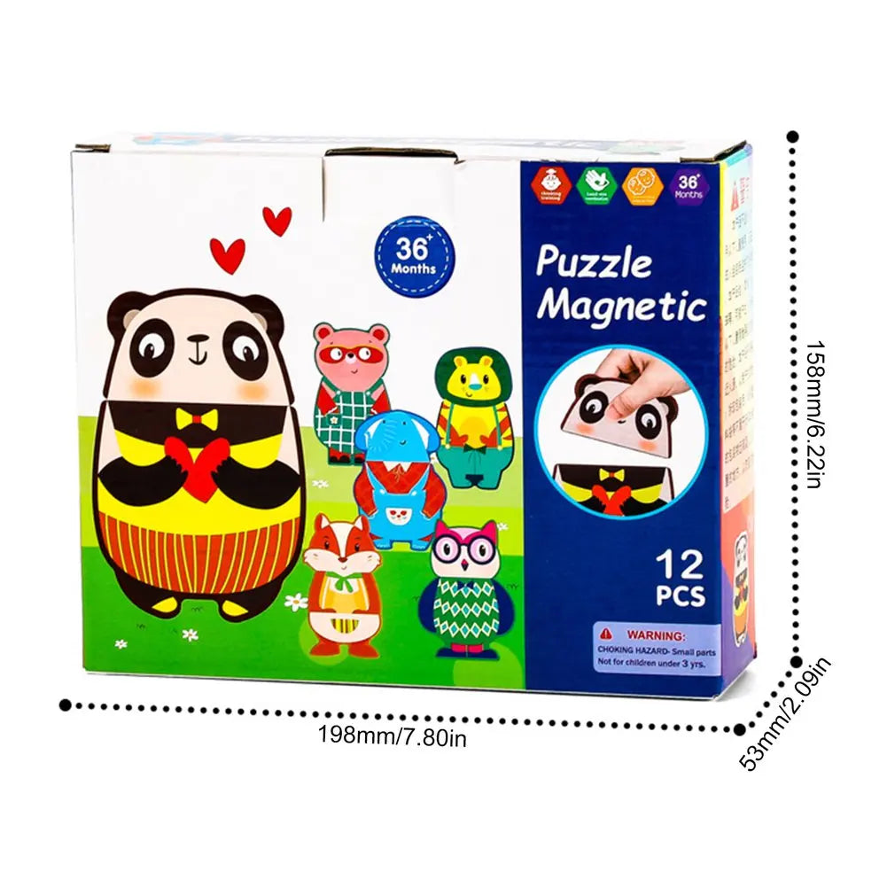 Rompecabezas Magnético De Madera Niños 6 Piezas Didáctico - Saranh Store