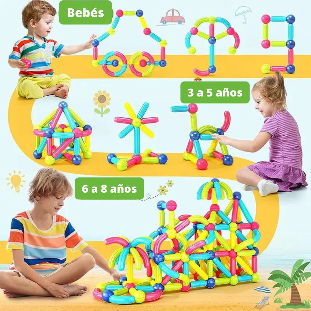 Juego de Varillas y esferas Magnéticas