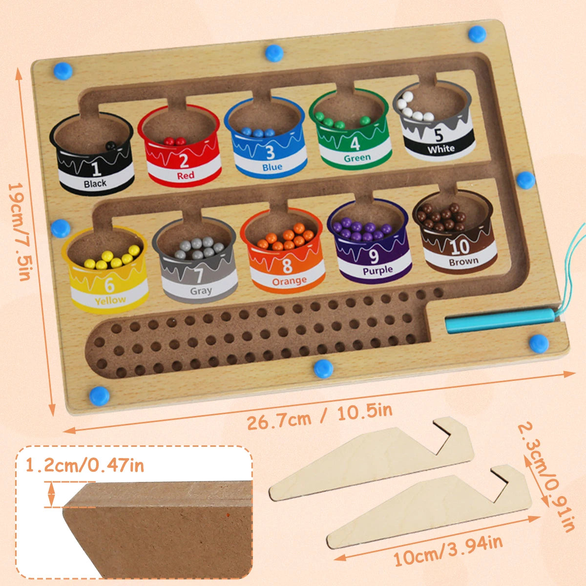 Tablero De Juego Magnético Montessori Para Niños Con Colores - Saranh Store