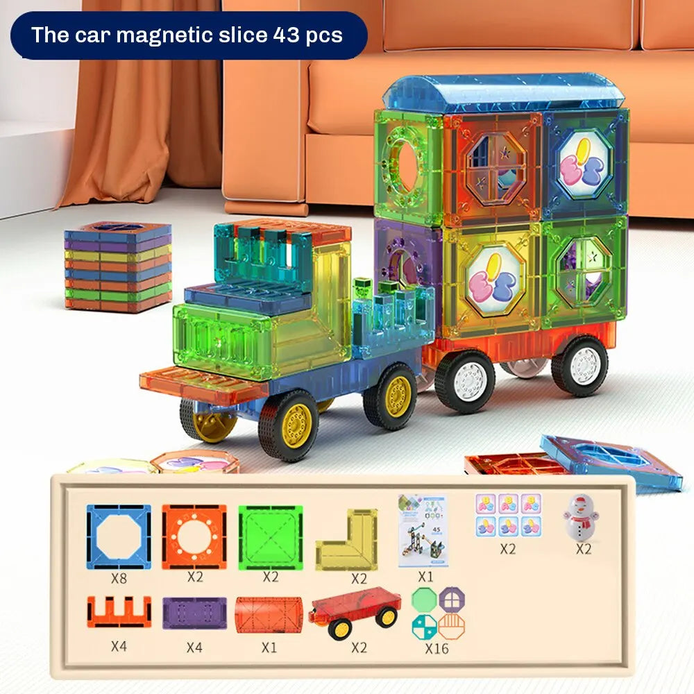 BLOQUES MAGNÉTICOS 43 PCS (TREN)