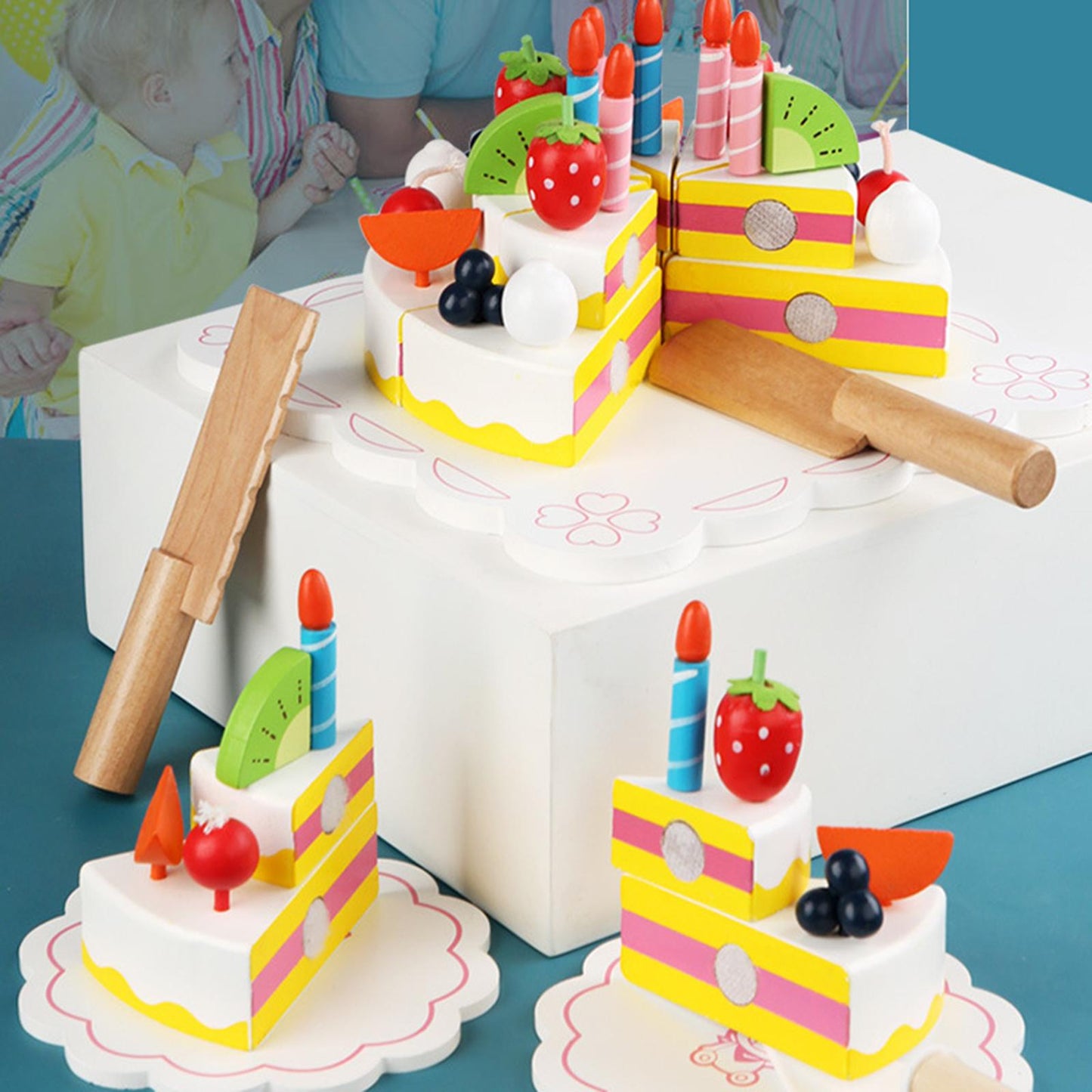 Torta De Madera Montessori Modelo Pedagogía Activa - Saranh Store