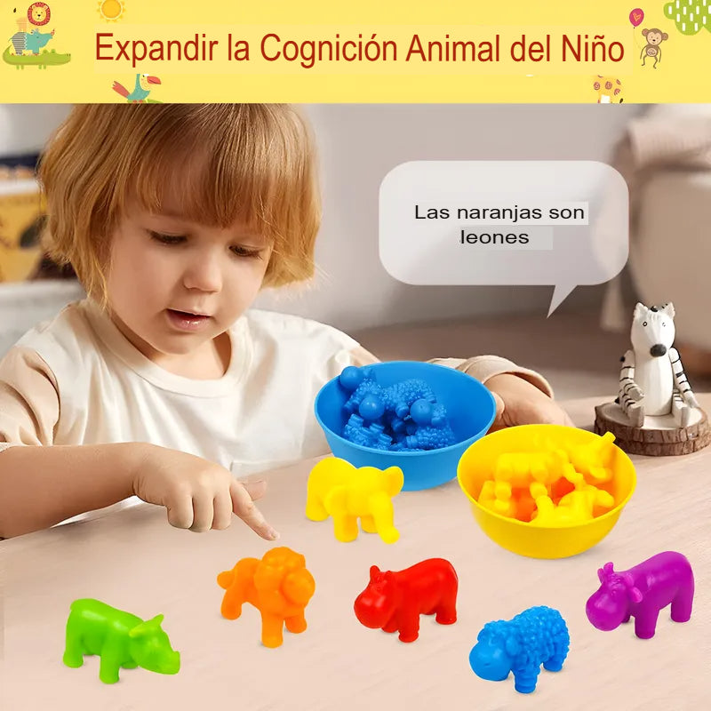 🧮🌈 Juguete Montessori de Clasificación y Conteo | Animales y Familia🎨👨👩👧👦