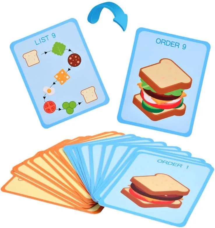 Juguete Montessori De Apilamiento De Hamburguesas De Madera - Saranh Store