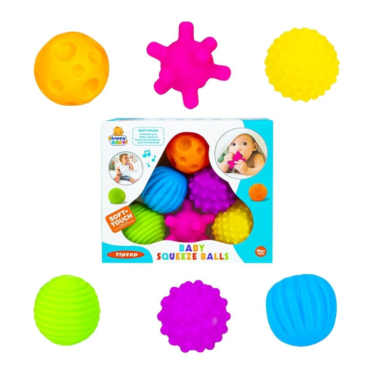 Pack 6 Pelotas Sensoriales Texturizadas con Sonidos - Saranh Store