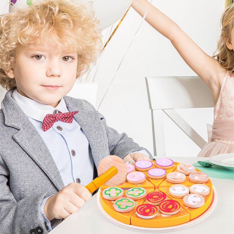 Juego Didáctico De Pizza De 27 Piezas De Madera Para Niños - Saranh Store