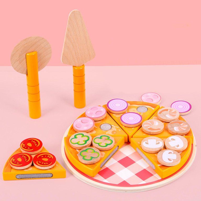 Juego Didáctico De Pizza De 27 Piezas De Madera Para Niños - Saranh Store