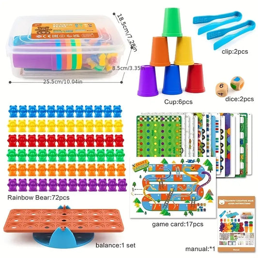 Juego Ositos Arcoiris Montessori Didáctico Para Niños - Saranh Store