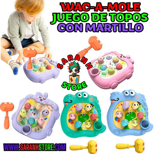 🌈🔨 Wac-A-Mole Interactivo 🎯 Golpea los Topos – Juego Educativo Infantil
