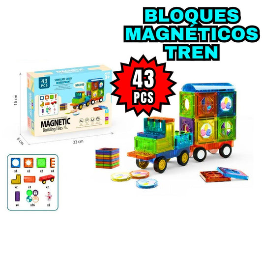 BLOQUES MAGNÉTICOS 43 PCS (TREN)