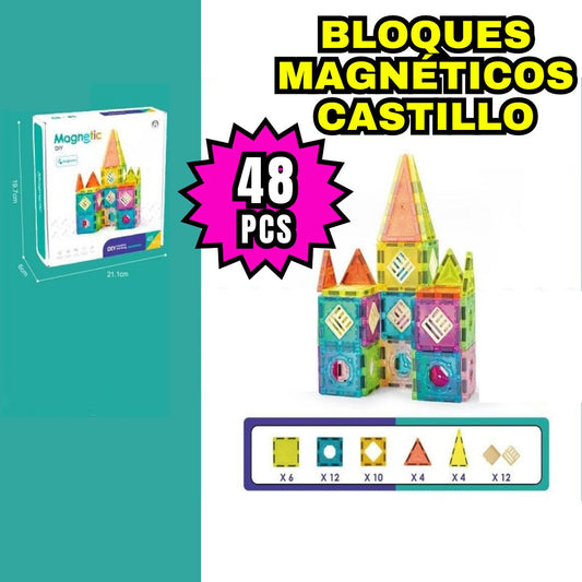 BLOQUES MAGNÉTICOS 48 PCS (CASTILLO)