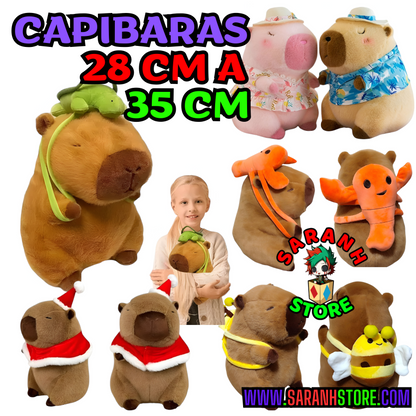 🐾 Peluches de Capibara con Mochilas Adorables 27 Cm 🐢🦞🐝 | ¡Llévate la Dulzura a Casa!