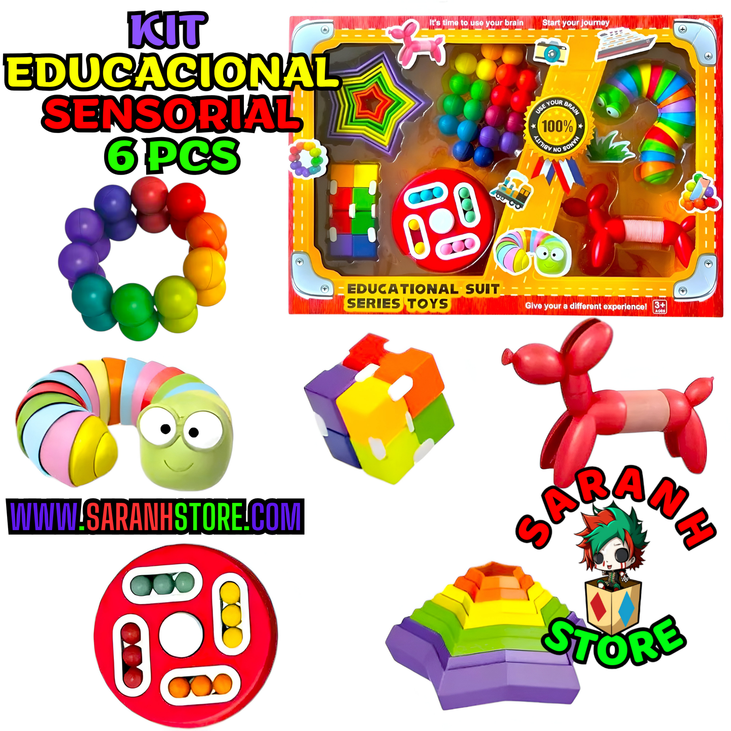 Set de Juguetes Sensoriales Antiestrés 🧸✨ | 6 Piezas para Estimulación y Relajación Infantil