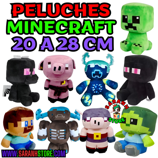 🌟 Peluches Minecraft 20 cm Genéricos🧱✨ Creeper, Enderman, Steve, Zombie, Warden