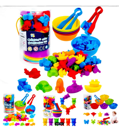 🧮🌈 Juguete Montessori de Clasificación y Conteo | Animales y Familia🎨👨‍👩‍👧‍👦