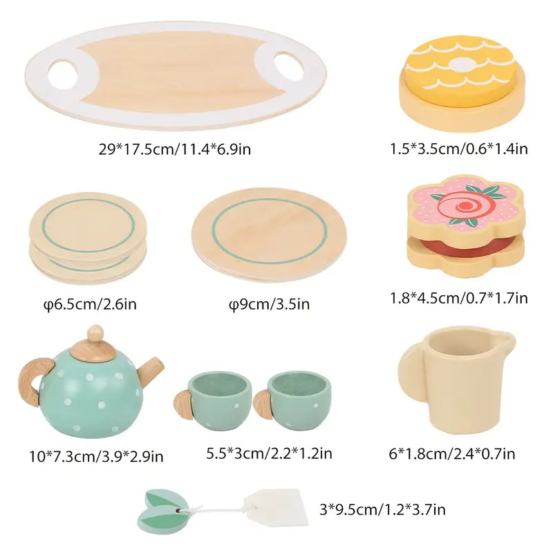 Juego Tazas De Té Madera Niños Juguete Didáctico Montessori - Saranh Store